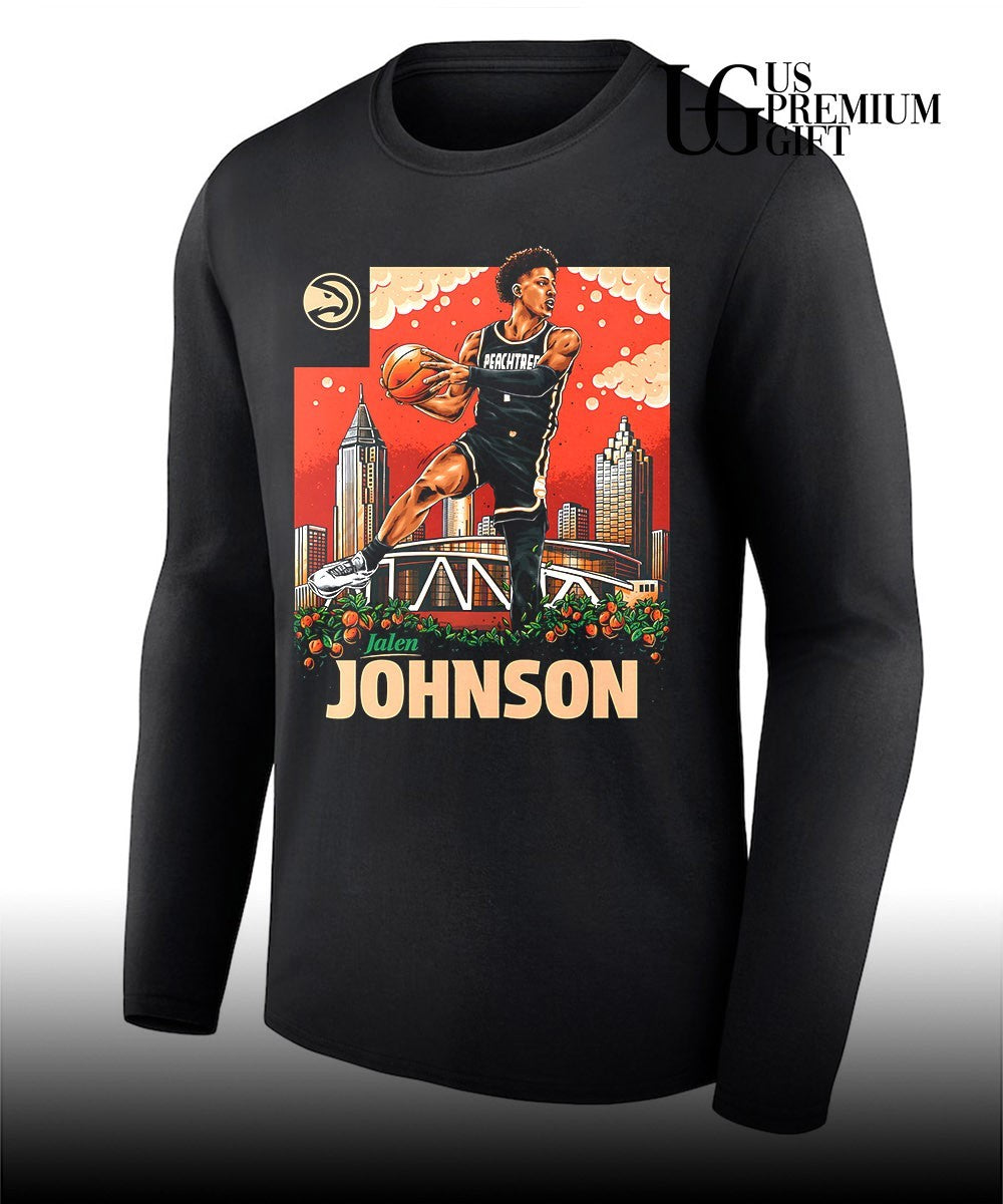Jalen Johnson Atlanta Hawks NBA Skyline City shirt