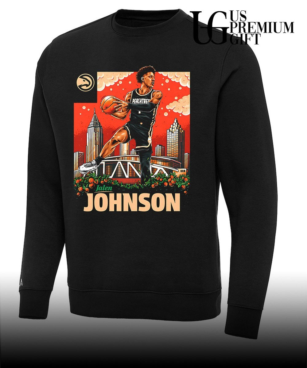 Jalen Johnson Atlanta Hawks NBA Skyline City shirt