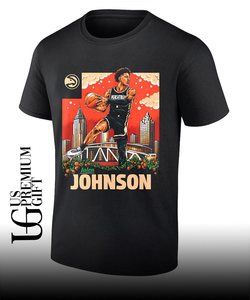 Jalen Johnson Atlanta Hawks NBA Skyline City shirt