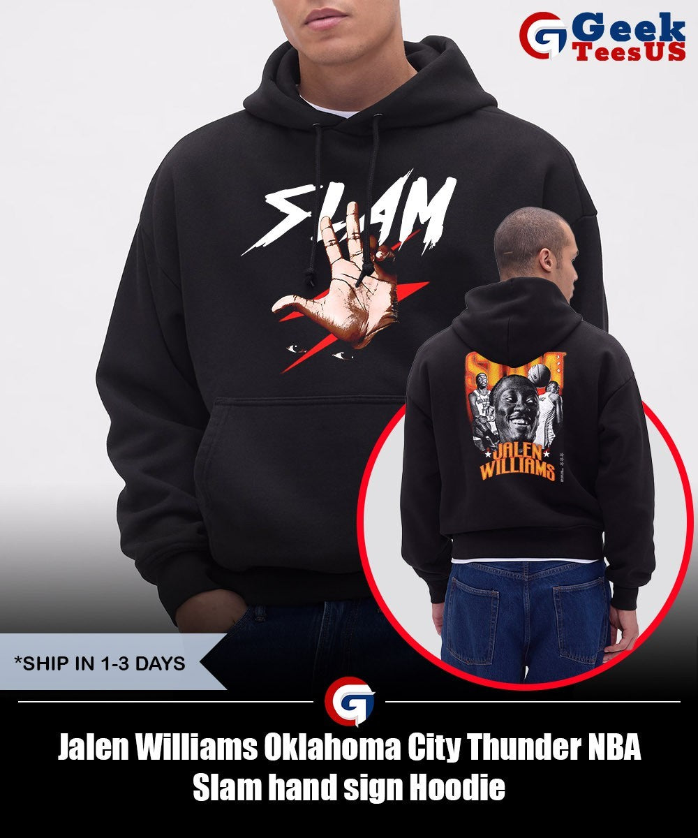 Jalen Williams Oklahoma City Thunder NBA Slam hand sign shirt