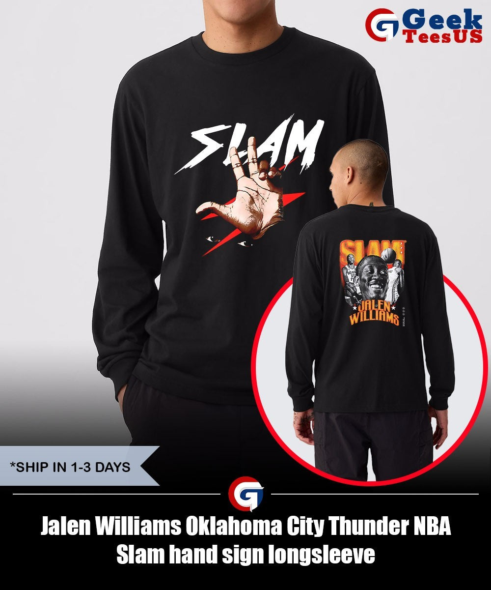 Jalen Williams Oklahoma City Thunder NBA Slam hand sign shirt