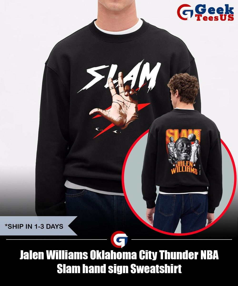 Jalen Williams Oklahoma City Thunder NBA Slam hand sign shirt