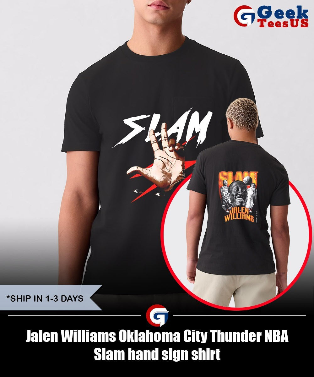 Jalen Williams Oklahoma City Thunder NBA Slam hand sign shirt