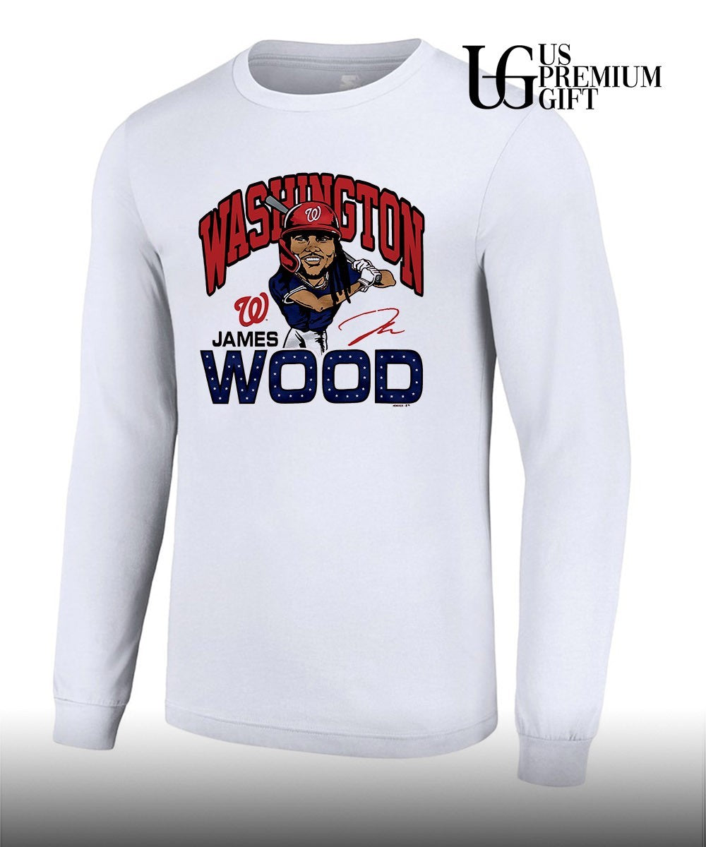 James Wood Washington Nationals baseball caricature signature shirt