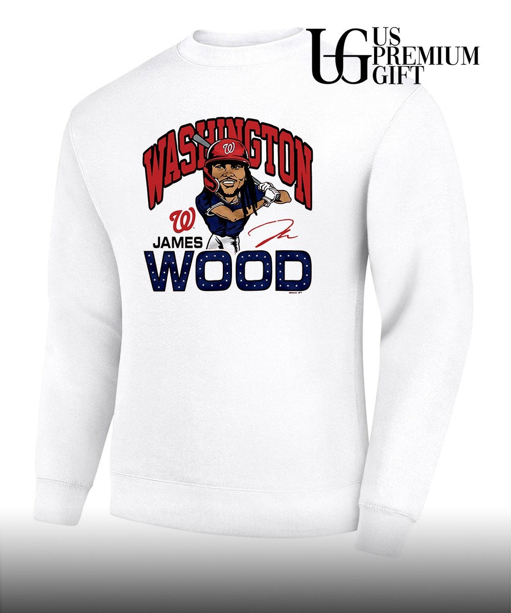 James Wood Washington Nationals baseball caricature signature shirt