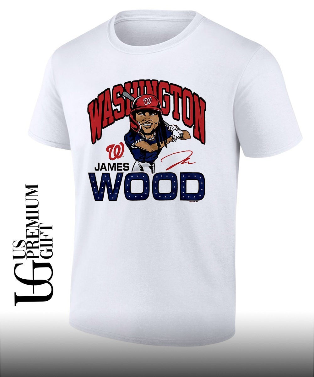 James Wood Washington Nationals baseball caricature signature shirt