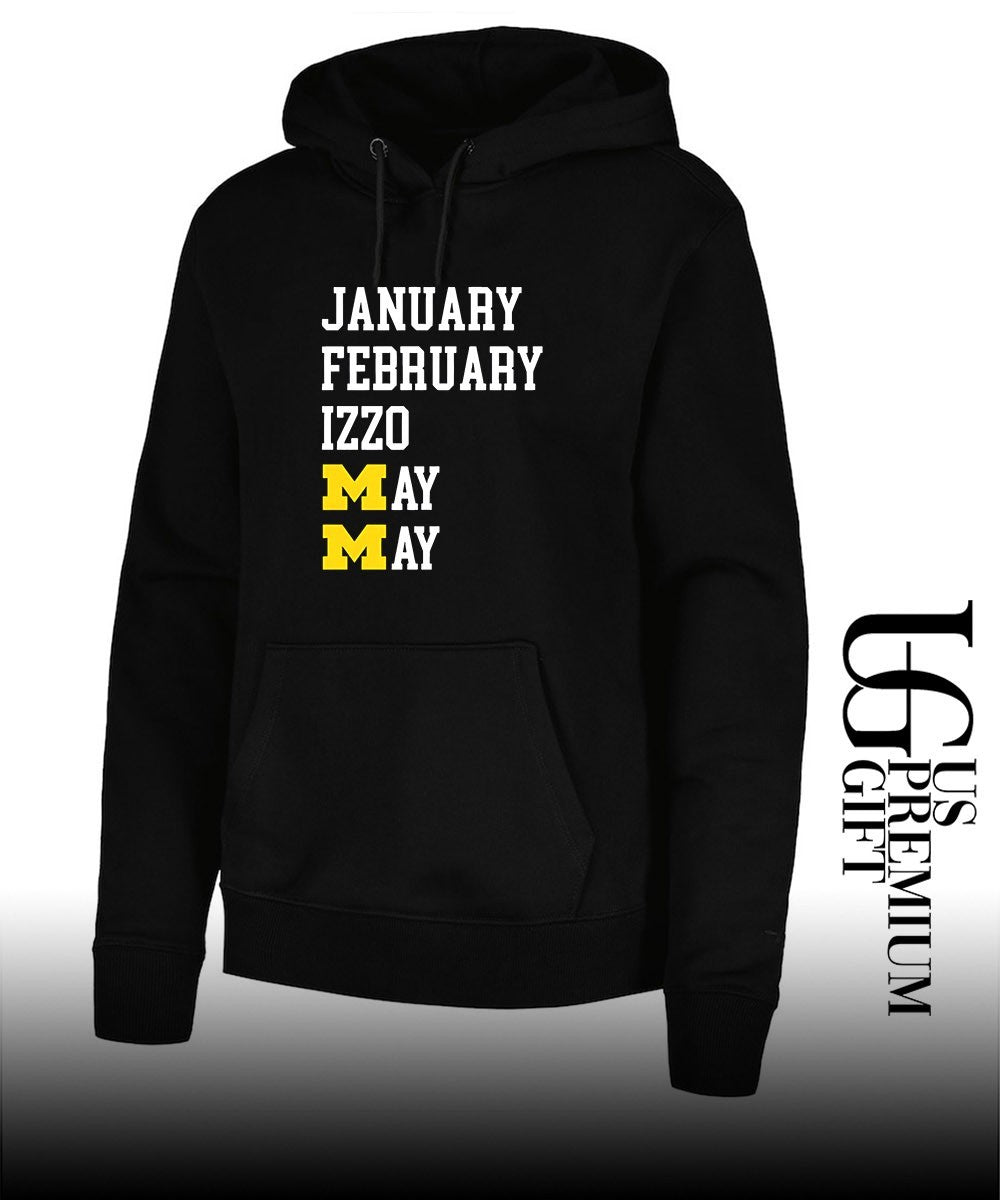 January February Izzo Michigan Wolverines May Months logo shirt