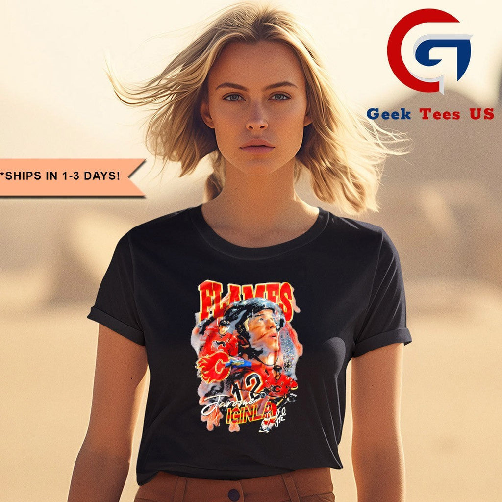 Jarome Iginla Calgary Flames hockey signature graphic shirt