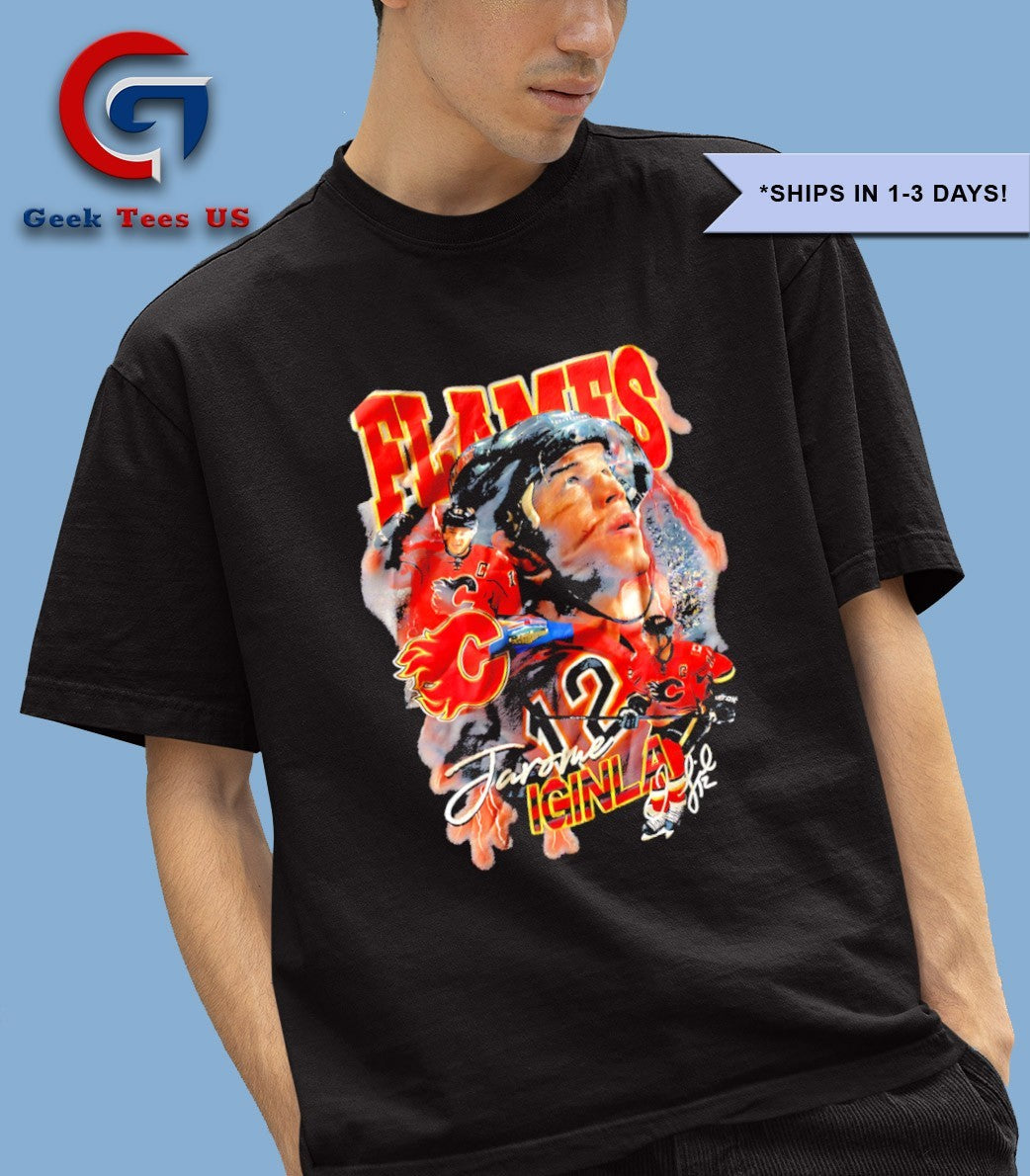 Jarome Iginla Calgary Flames hockey signature graphic shirt