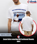 Jason Kelce wearing Old Fashioned Donuts shirt