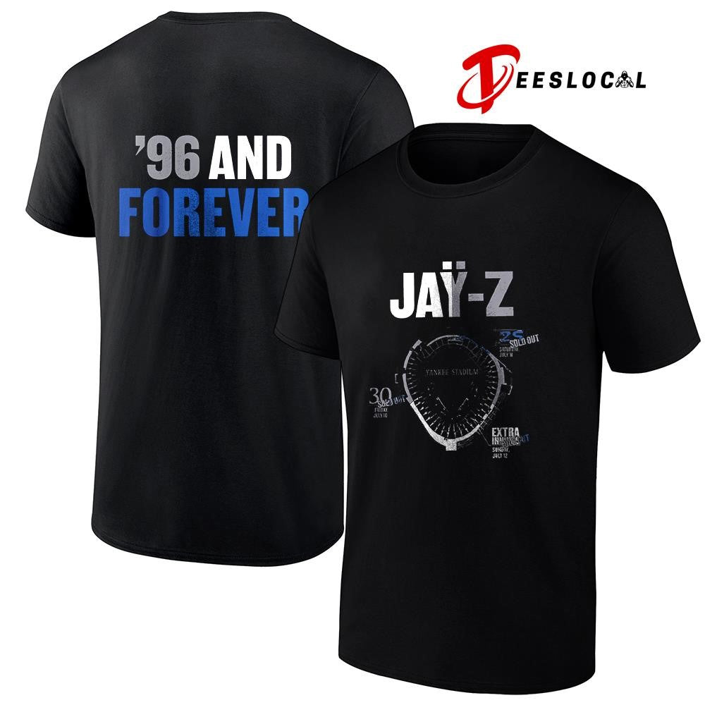 Jay Z 30th Reasonable Doubt 25th Blueprint 96 and forever Yankee Stadium graphic shirt