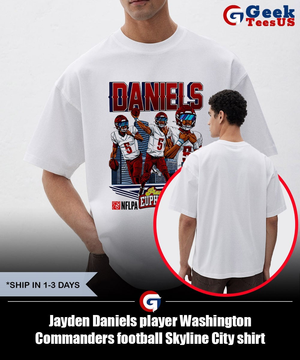 Jayden Daniels player Washington Commanders football Skyline City shirt