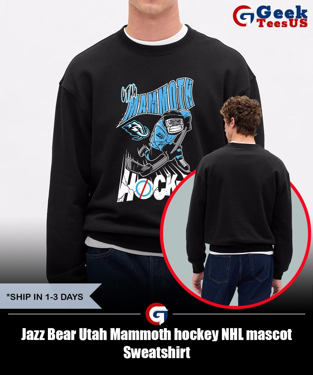 Jazz Bear Utah Mammoth hockey NHL mascot shirt