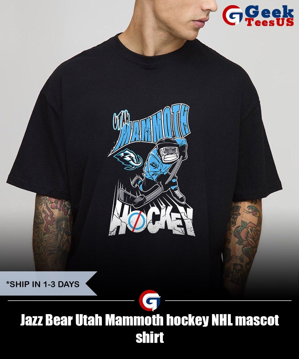 Jazz Bear Utah Mammoth hockey NHL mascot shirt