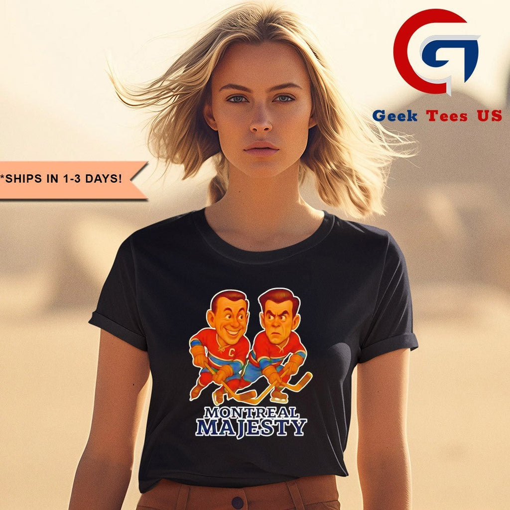 Jean Beliveau and Maurice Richard Montreal Majesty Hockey caricatures shirt