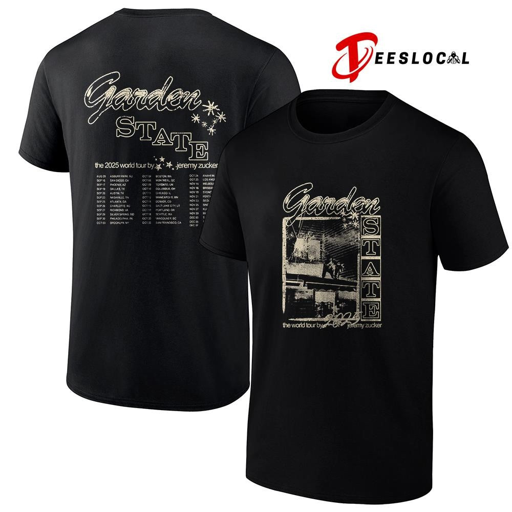 Jeremy Zucker Garden State the world tour dates schedule graphic shirt