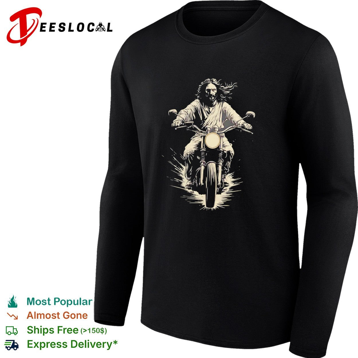 Jesus Riding a Motorcycle biker religious shirt
