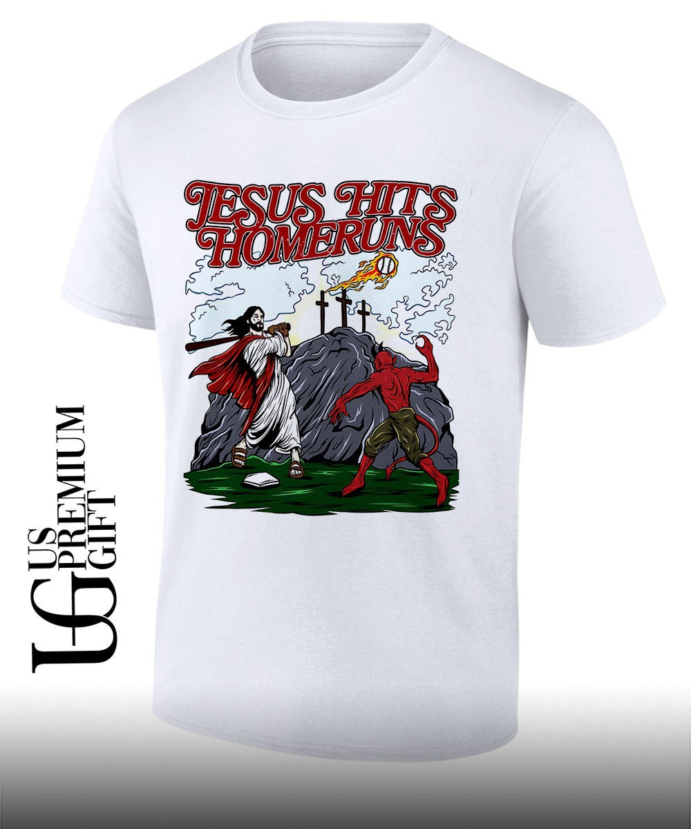 Jesus hits homeruns baseball shirt