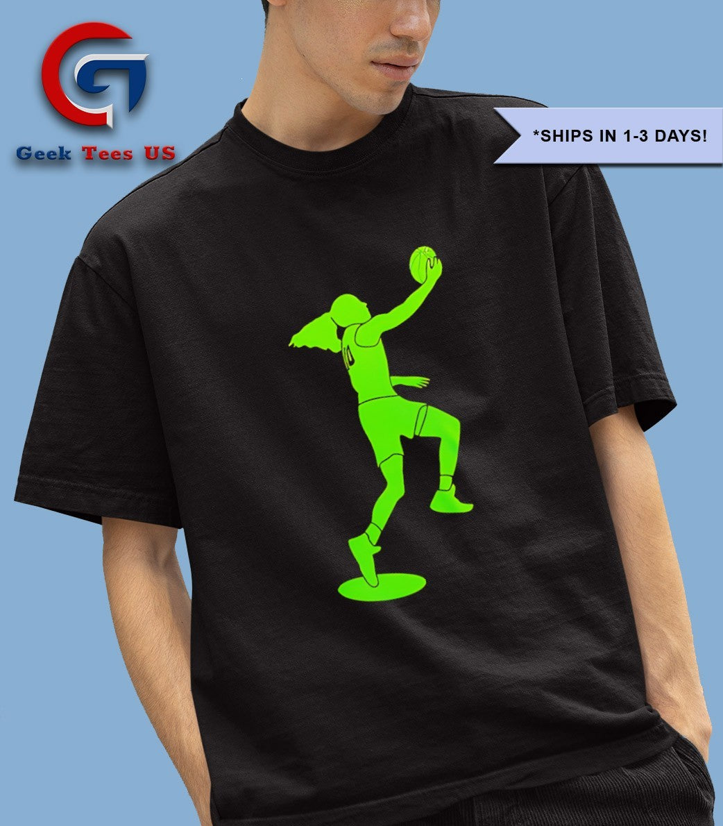 Jewell Loyd wearing Seattle Storm Sue Bird 2025 shirt