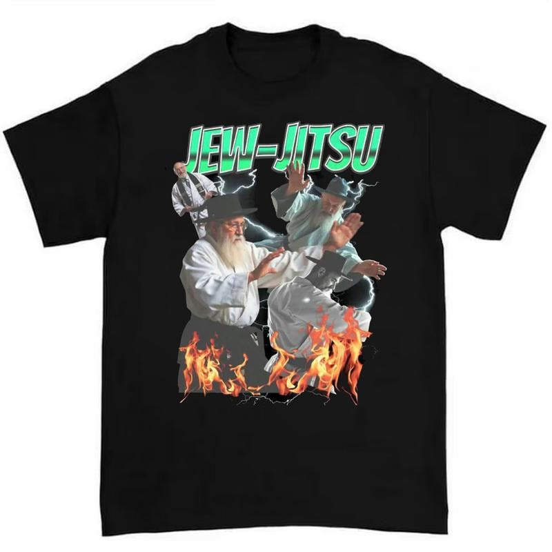 Jewish Meme Shirt Featuring Jew-Jitsu Tee Perfect for Ironic and Y2K Humor Fans