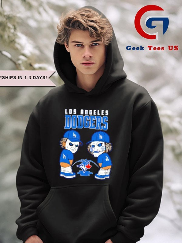 Jigsaw Los Angeles Dodgers peeing Toronto Blue Jays baseball shirt
