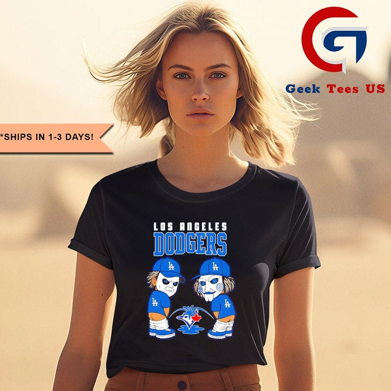 Jigsaw Los Angeles Dodgers peeing Toronto Blue Jays baseball shirt
