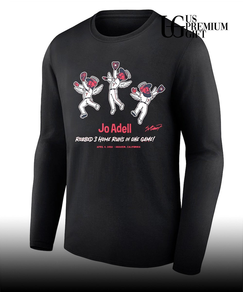 Jo Adell Robbed 3 Home Runs In One Game Los Angeles Angels MLB signature shirt