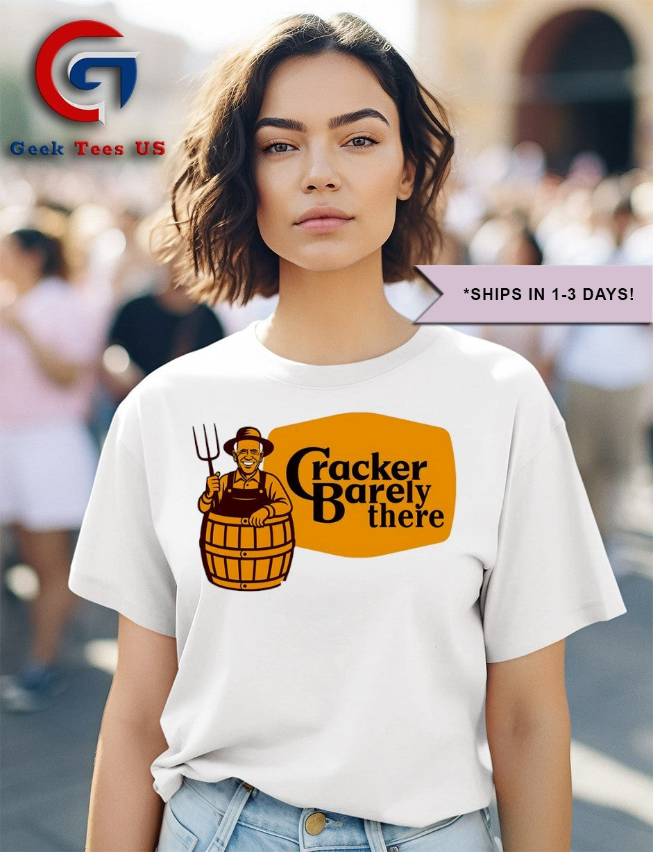 Joe Biden Cracker Barely parody logo shirt