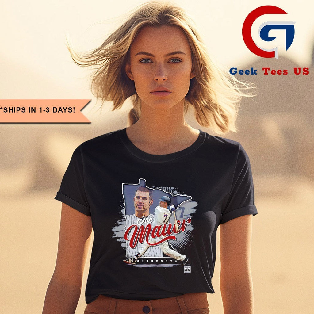 Joe Mauer Minnesota Twins MLB State silhouette shirt