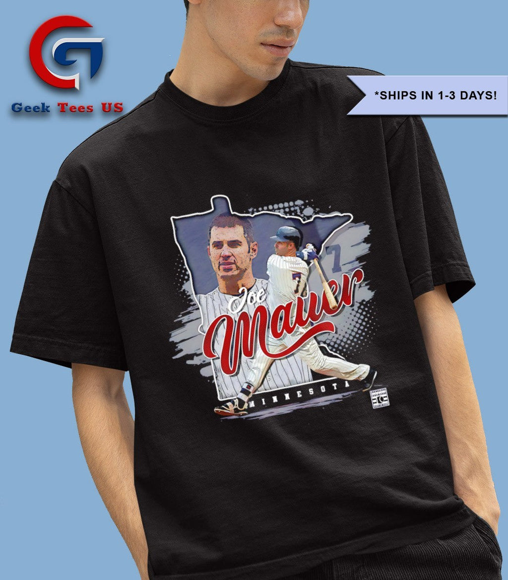 Joe Mauer Minnesota Twins MLB State silhouette shirt