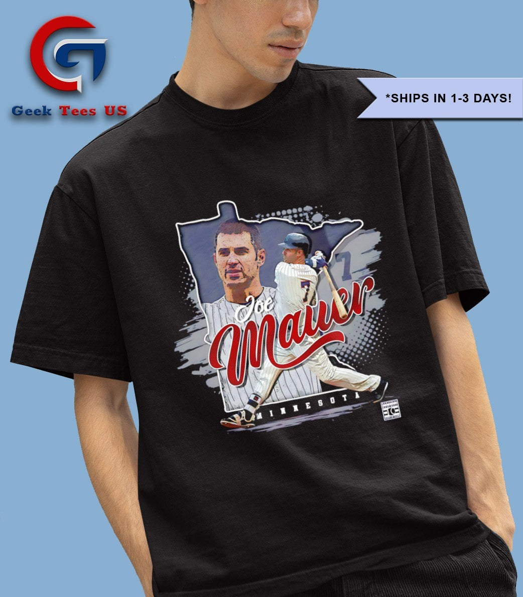 Joe Mauer Minnesota Twins MLB State silhouette shirt