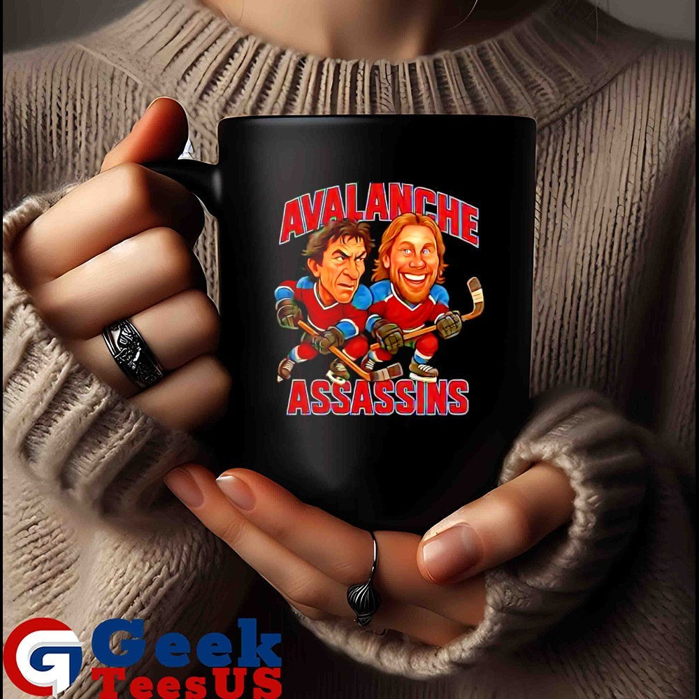 Joe Sakic and Peter Forsberg Avalanche Assassins Hockey caricatures shirt