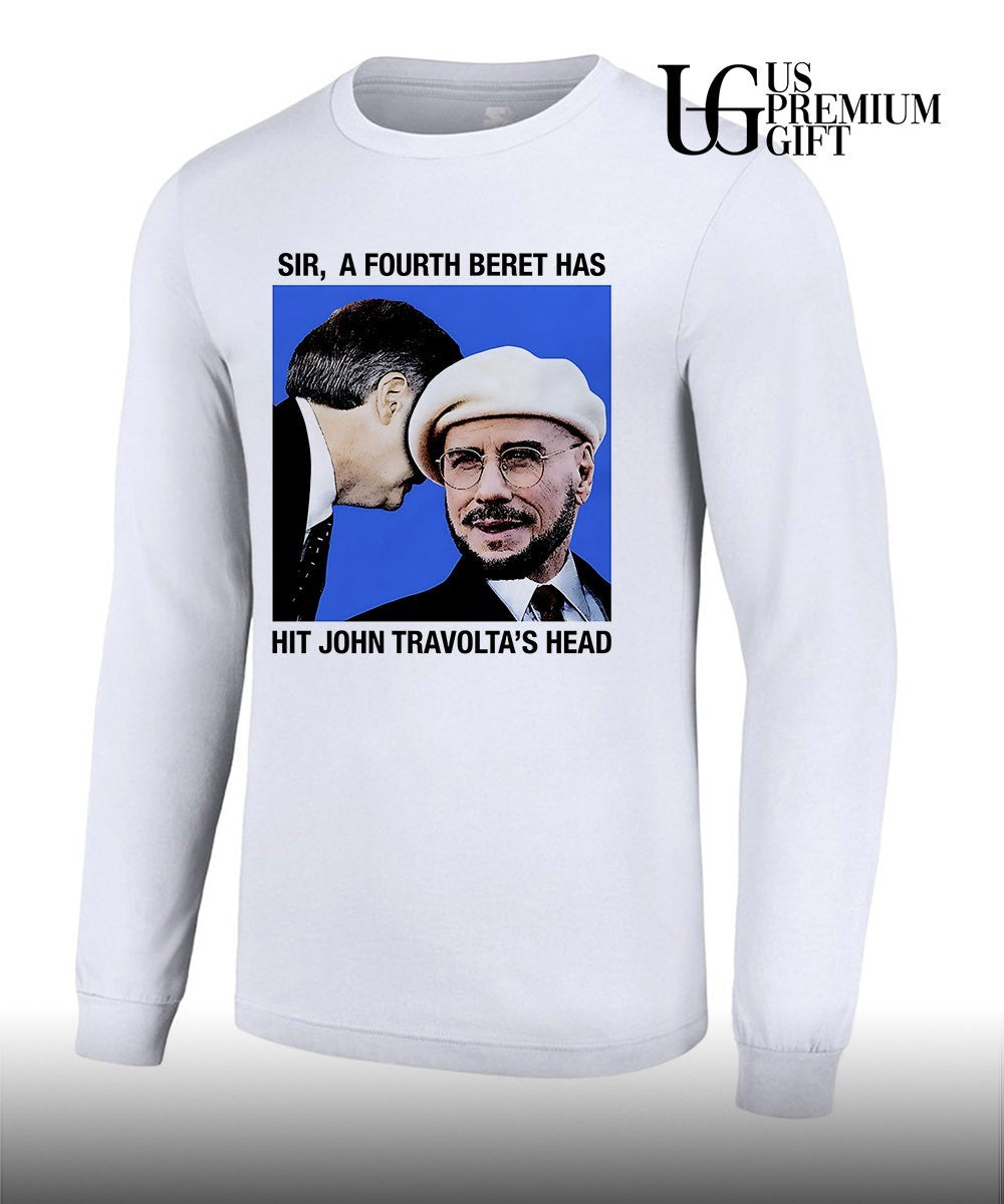 John Travolta sir a fourth beret has hit actor’s head shirt