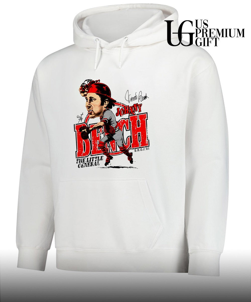 Johnny Bench Cincinnati Reds MLB signature caricature shirt