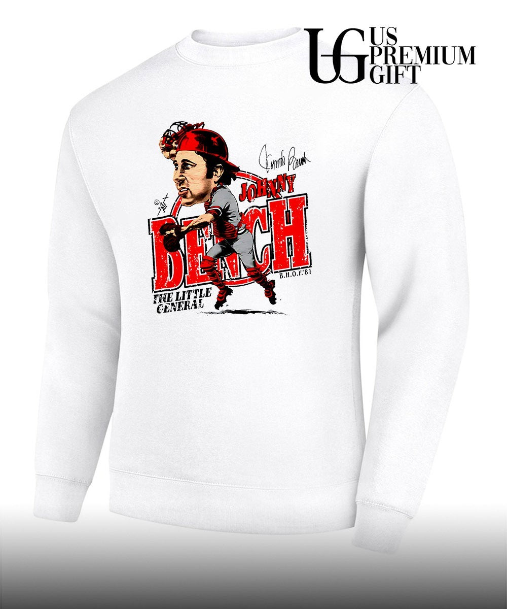 Johnny Bench Cincinnati Reds MLB signature caricature shirt
