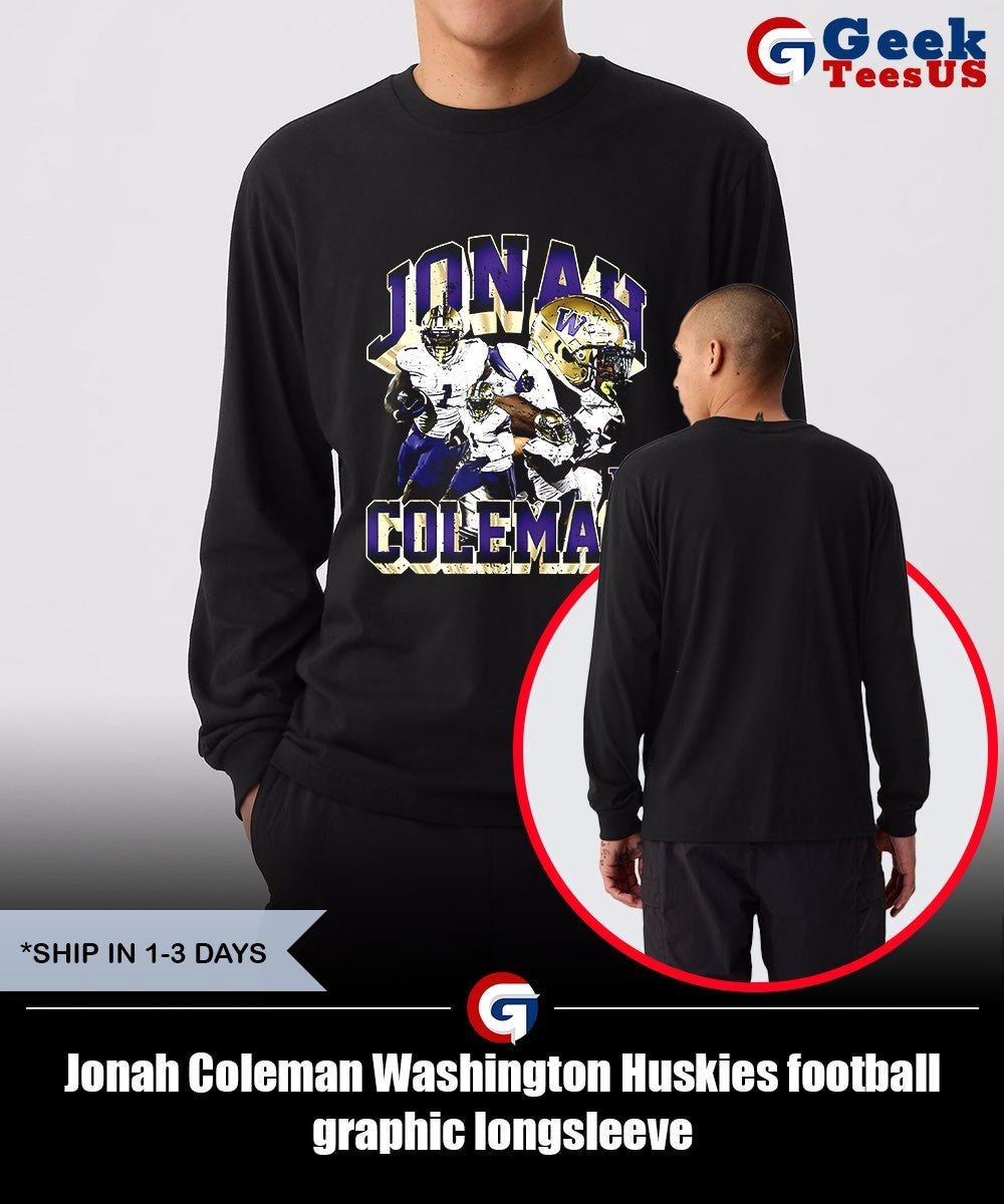 Jonah Coleman Washington Huskies football graphic shirt