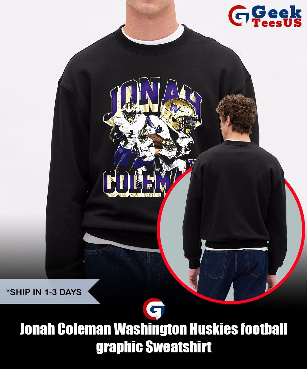 Jonah Coleman Washington Huskies football graphic shirt