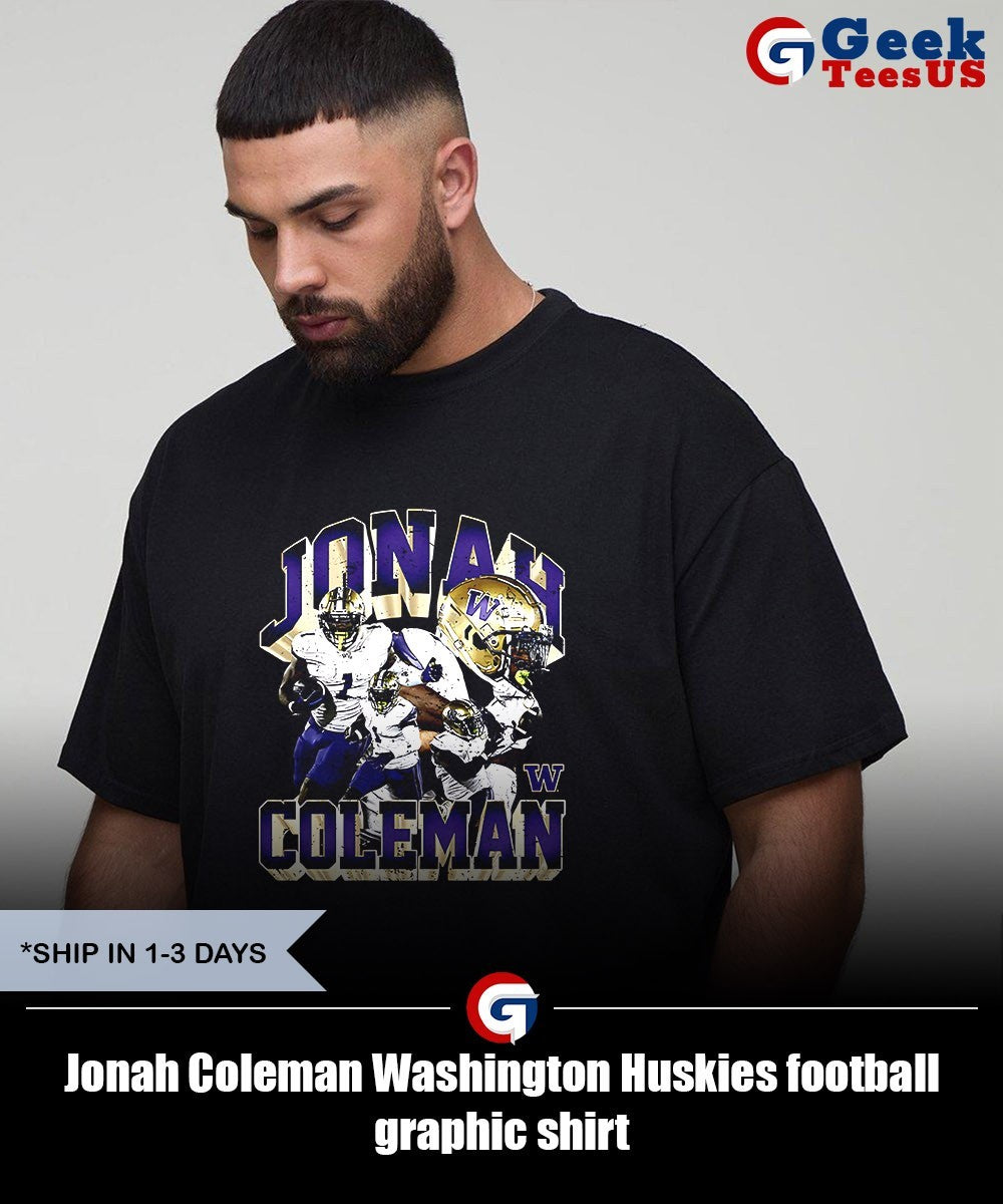 Jonah Coleman Washington Huskies football graphic shirt