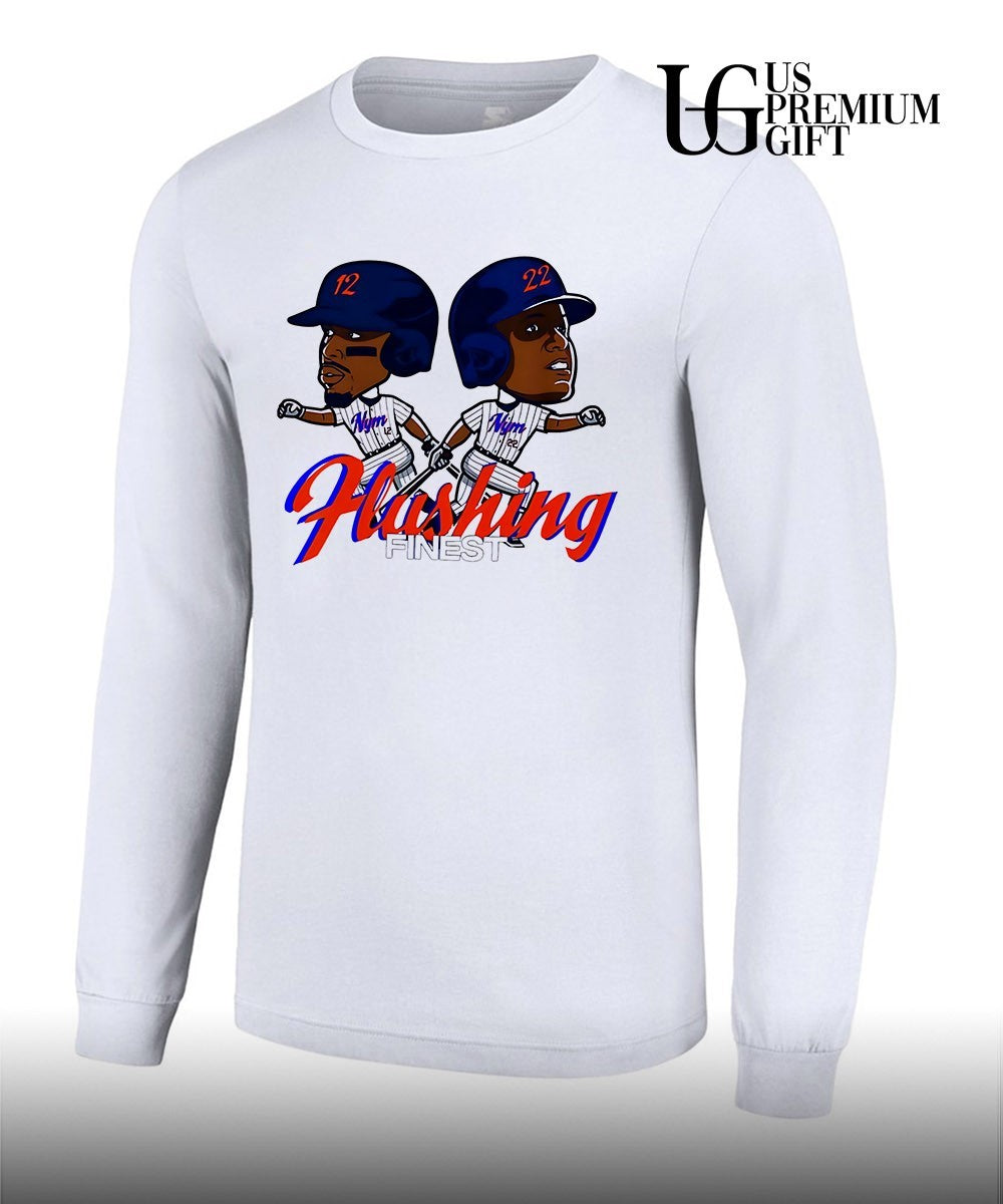 Juan Soto vs Francisco Lindor. Flushing Finest New York Mets baseball caricature shirt