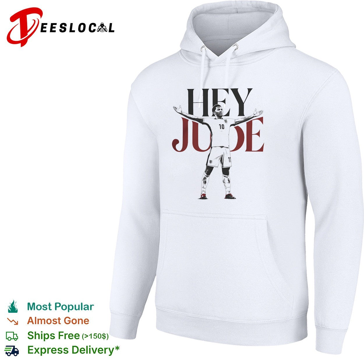 Jude Bellingham England Hey Jude 10 Three Lions shirt