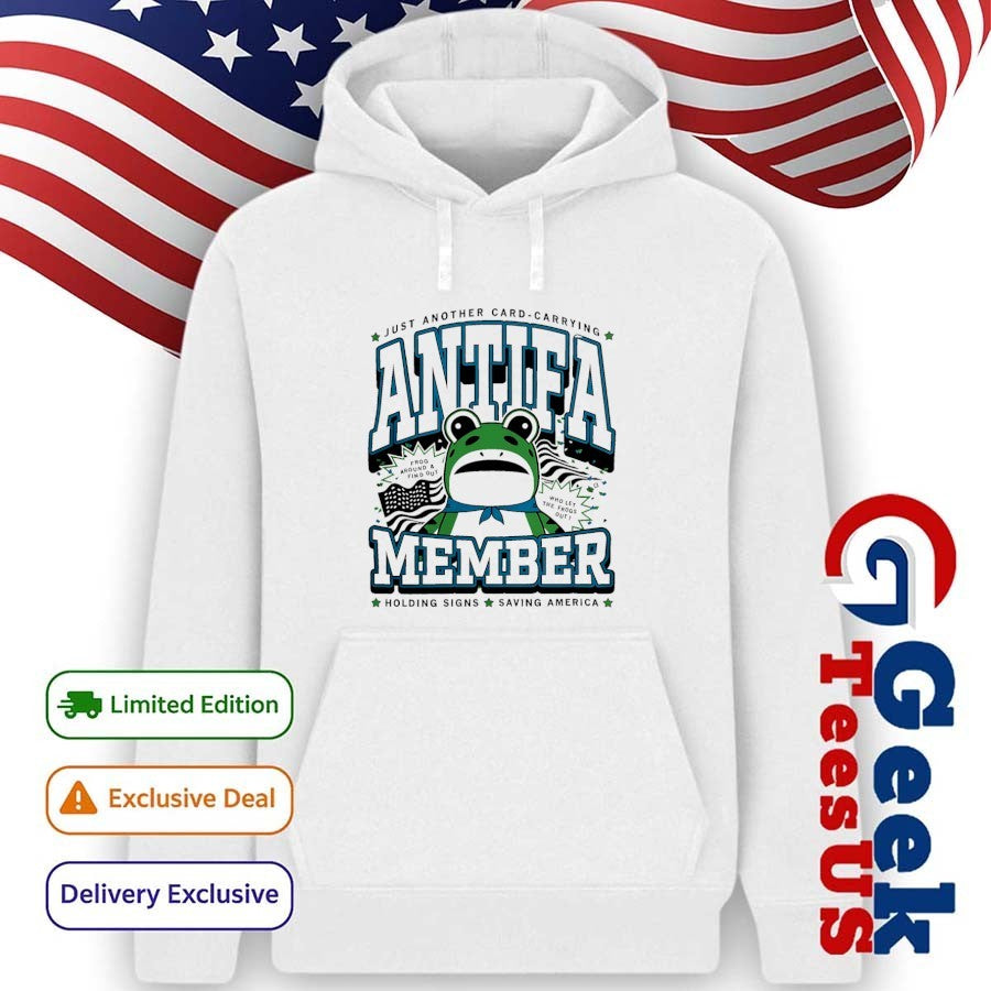Just another card carrying antifa member frogs member graphic shirt