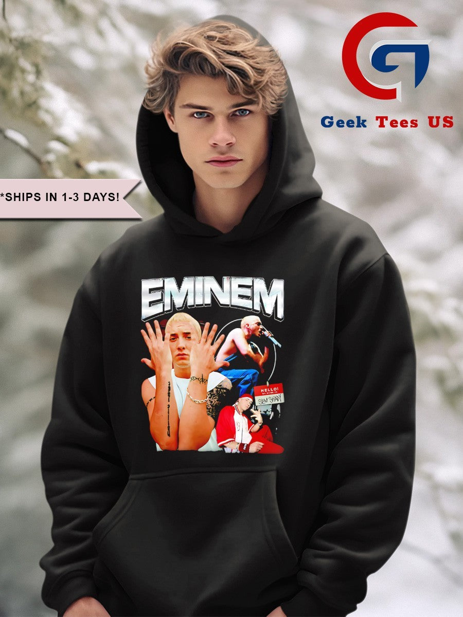 Justin Bieber wearing Eminem shirt