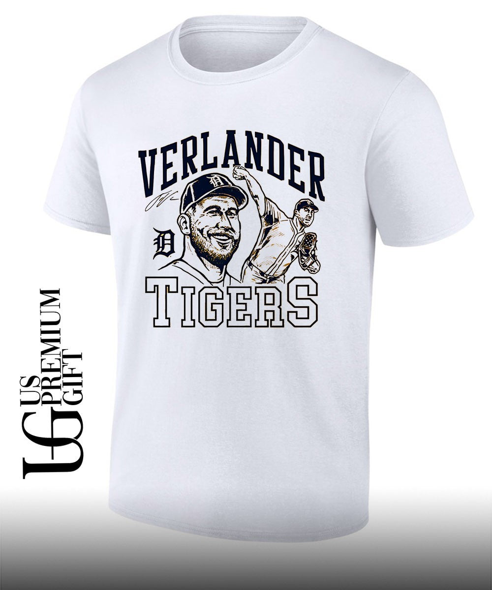 Justin Verlander Detroit Tigers baseball signature portrait shirt