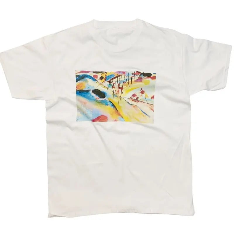 Kandinsky Abstract Art T-Shirt Landscape 1913 Famous Vintage Art Top High Quality