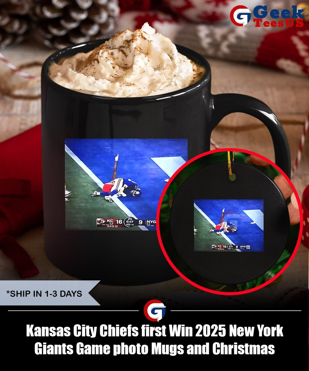Kansas City Chiefs first Win 2025 New York Giants Game photo shirt