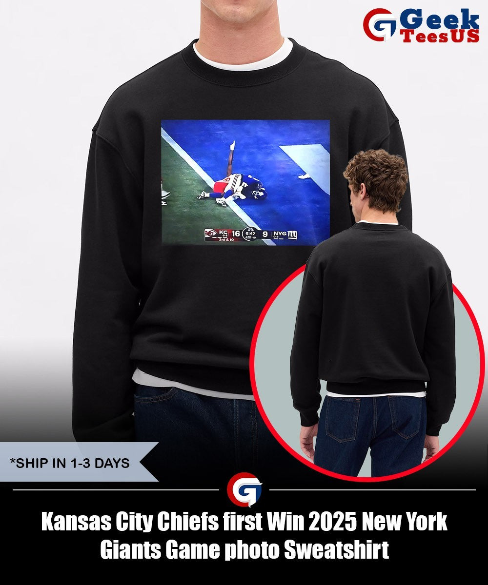 Kansas City Chiefs first Win 2025 New York Giants Game photo shirt