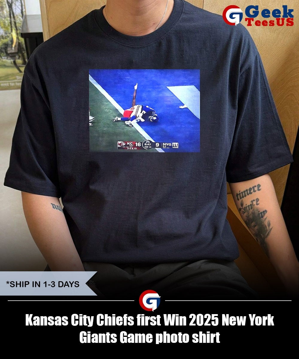 Kansas City Chiefs first Win 2025 New York Giants Game photo shirt