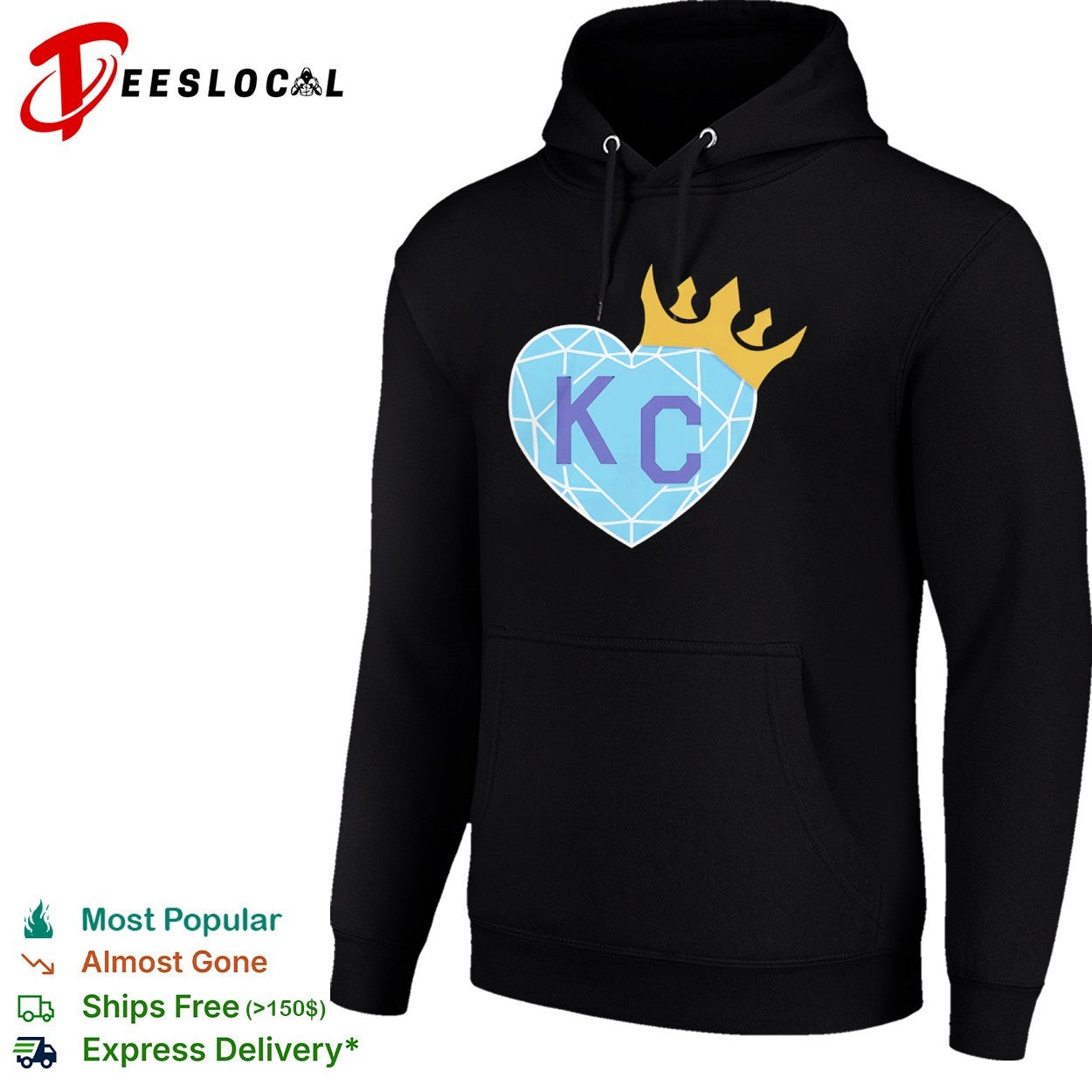 Kansas City Heart Diamond Crown KC shirt