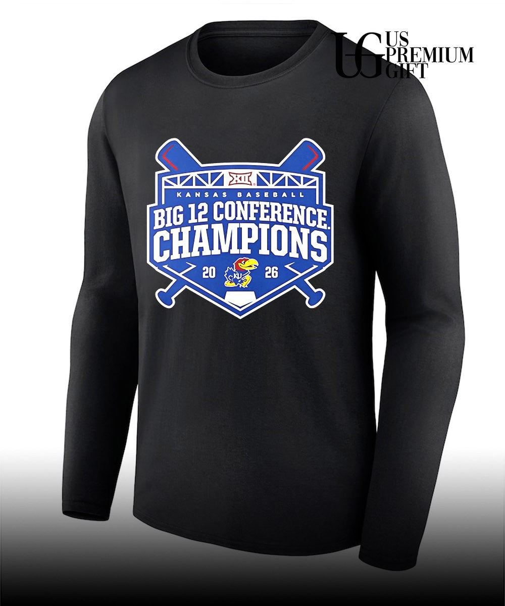 Kansas Jayhawks baseball Big 12 Conference Champions baseball 2026 logo shirt