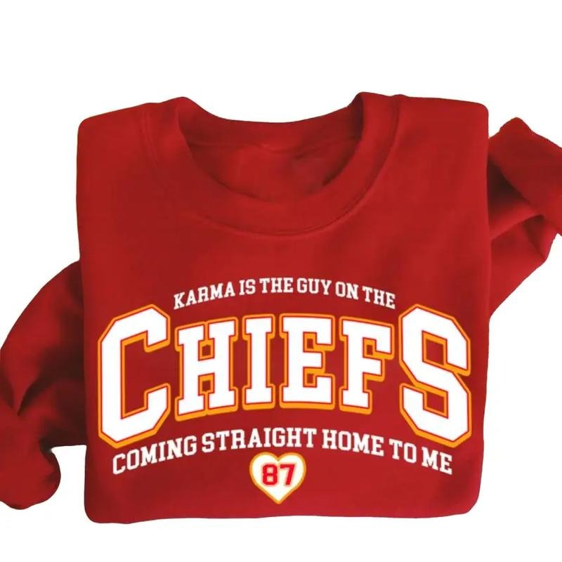 Karma Is The Guy On The Chiefs Sweatshirt, Vintage Chiefs Football Sweatshirt, Chiefs Fan Gift